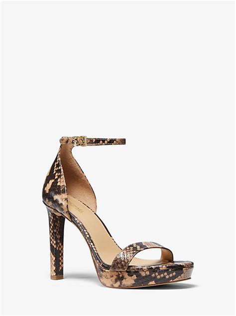 michael kors python shoes|Margot Python Embossed Leather Sandal .